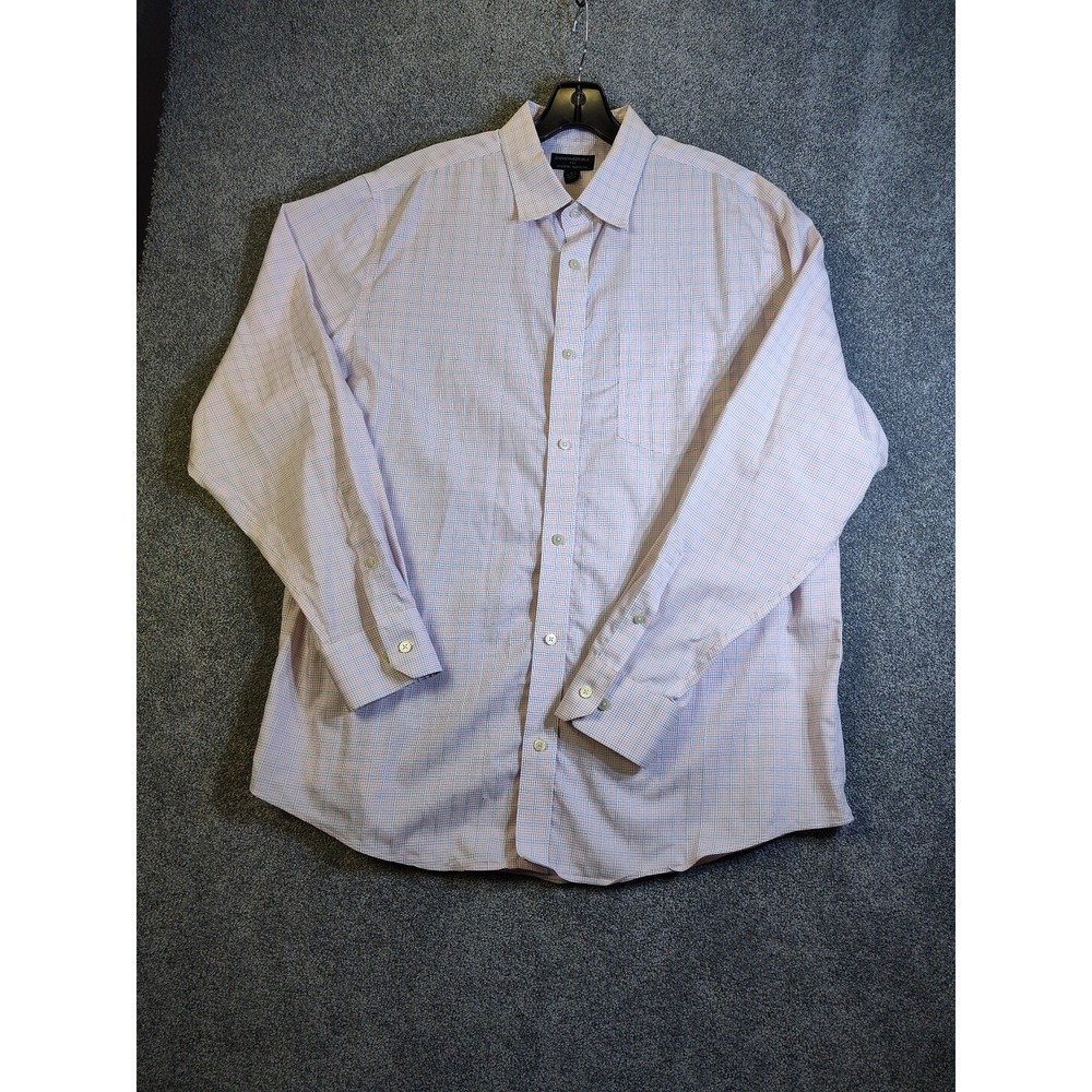 Banana Republic Mens XL 17-17.5 Checkered Button Up Non Iron Shirt Classic Fit